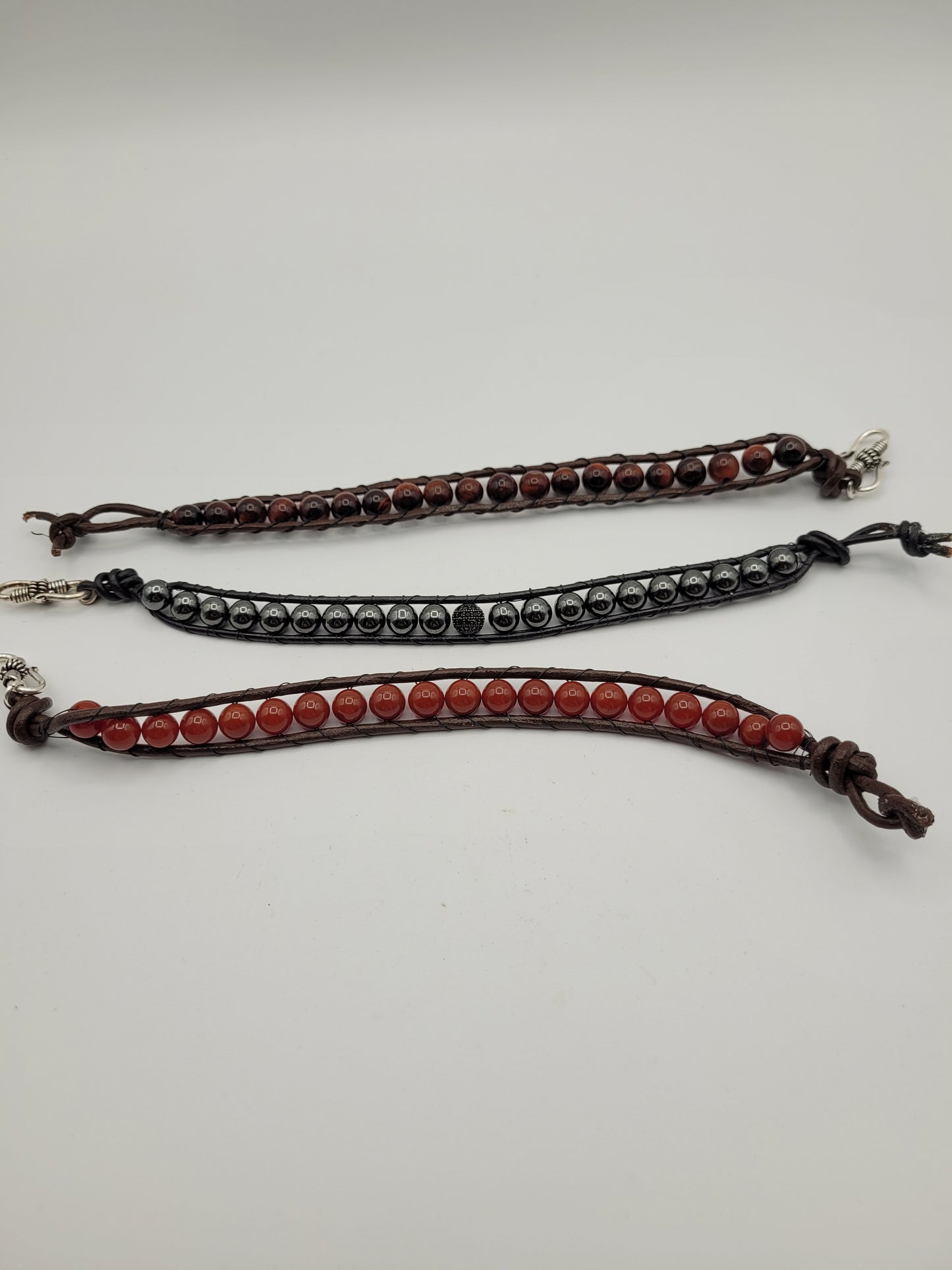 Beaded Leather Bands with S clasp fits up to 9''