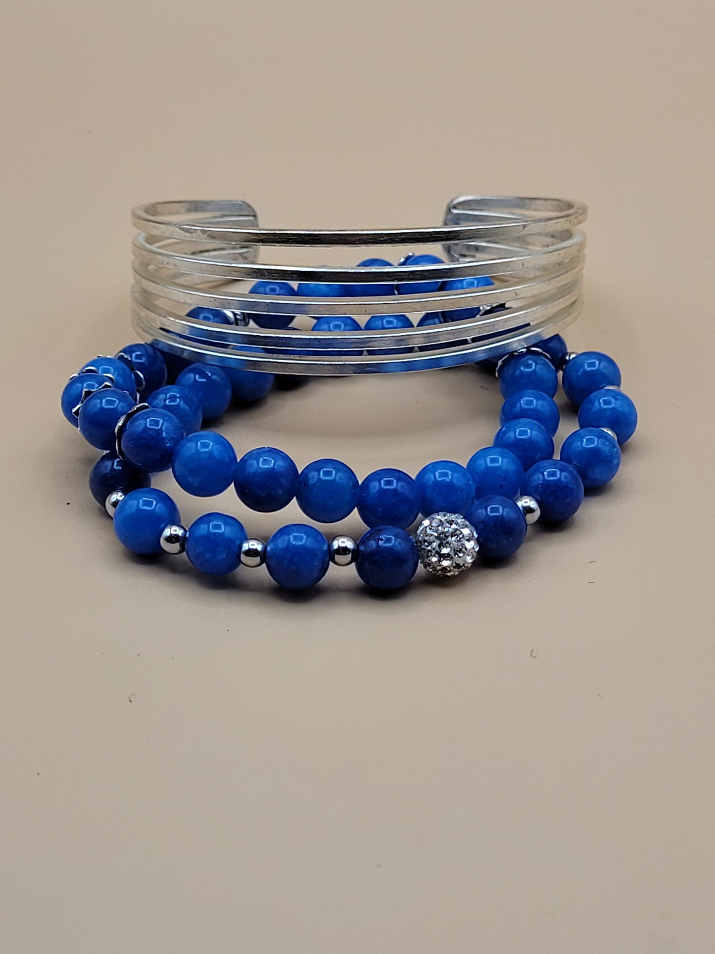 Kyanite Bead & Bangle Set 3pc