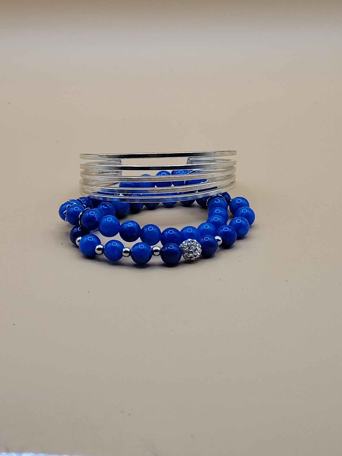 Kyanite Bead & Bangle Set 3pc