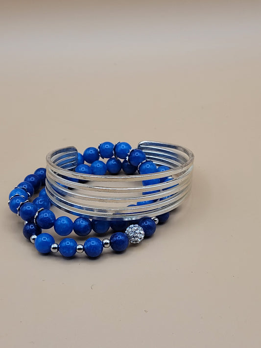 Kyanite Bead & Bangle Set 3pc