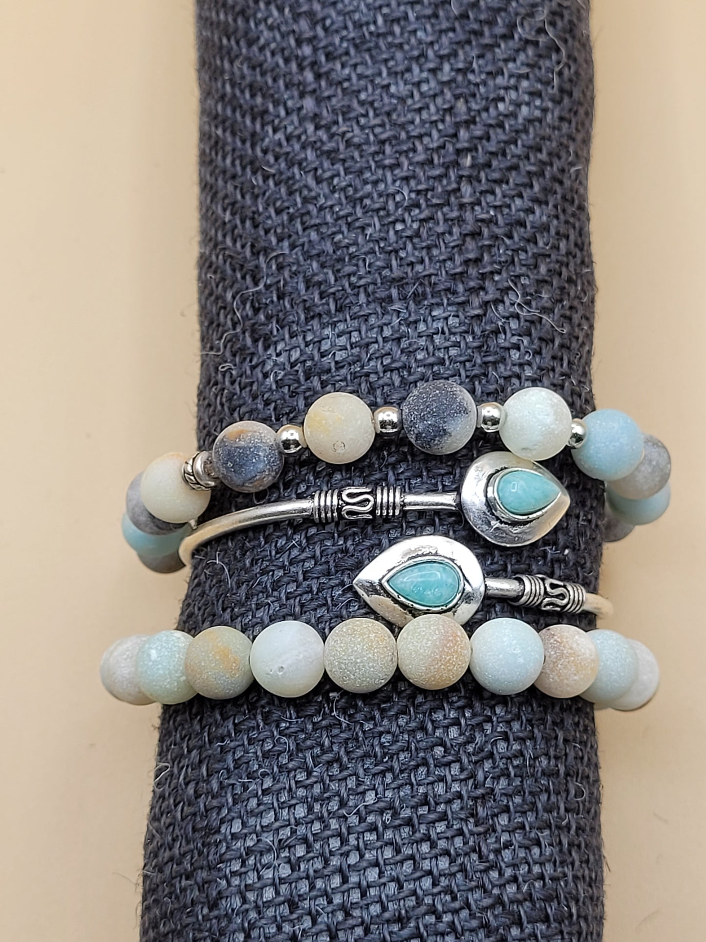 Amazonite Bead & Bangle 3pc.