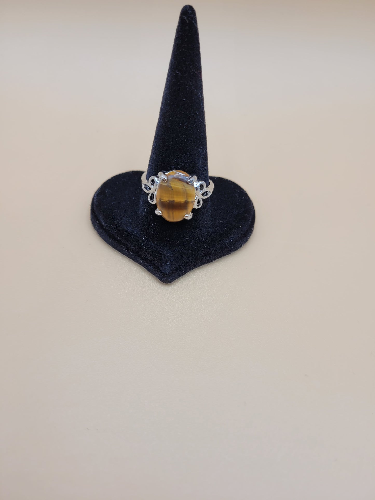 Tiger's Eye Ring oval Size 7