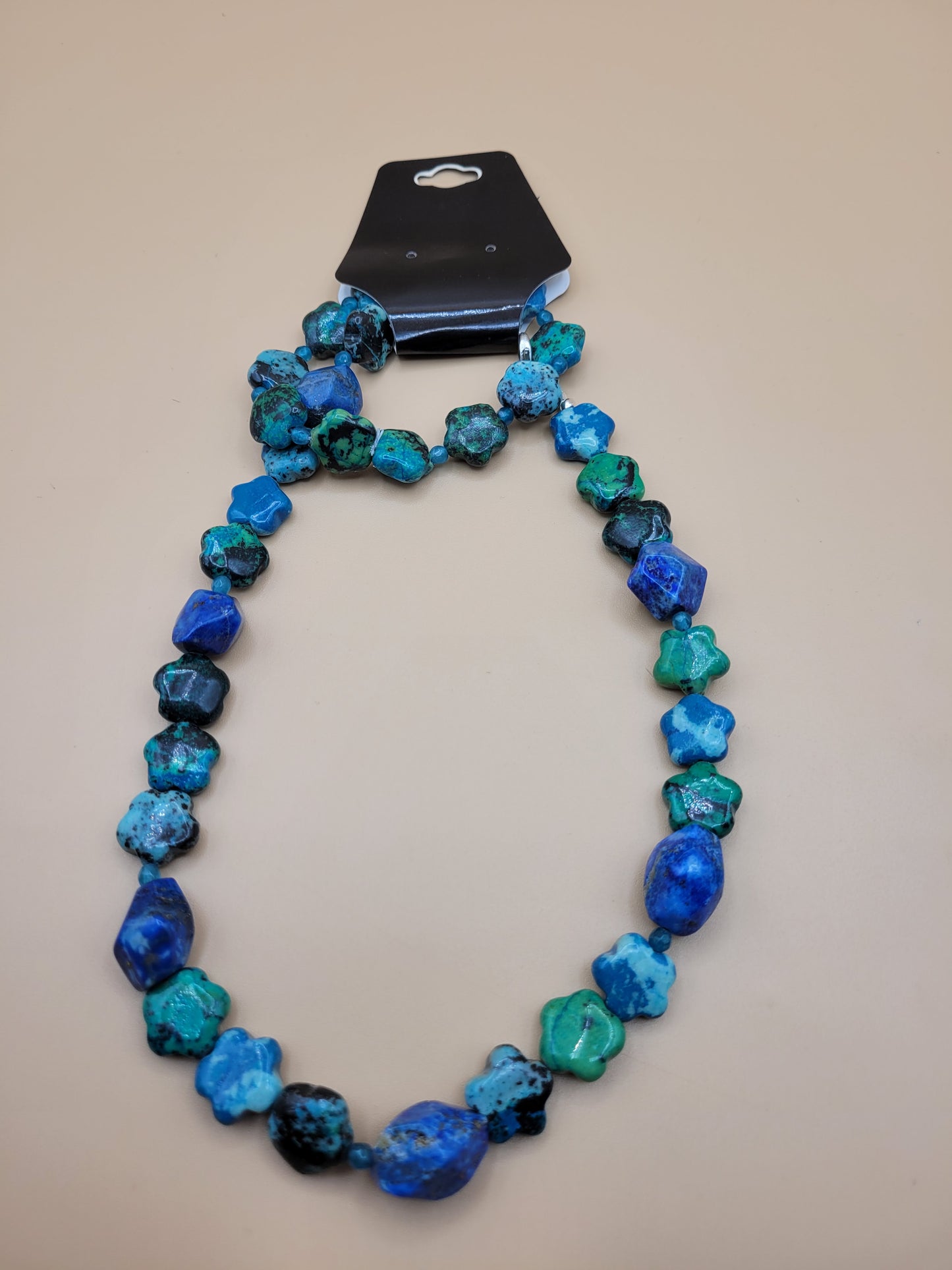 Chrysocolla Bead Chunk Necklace & Bracelet Set