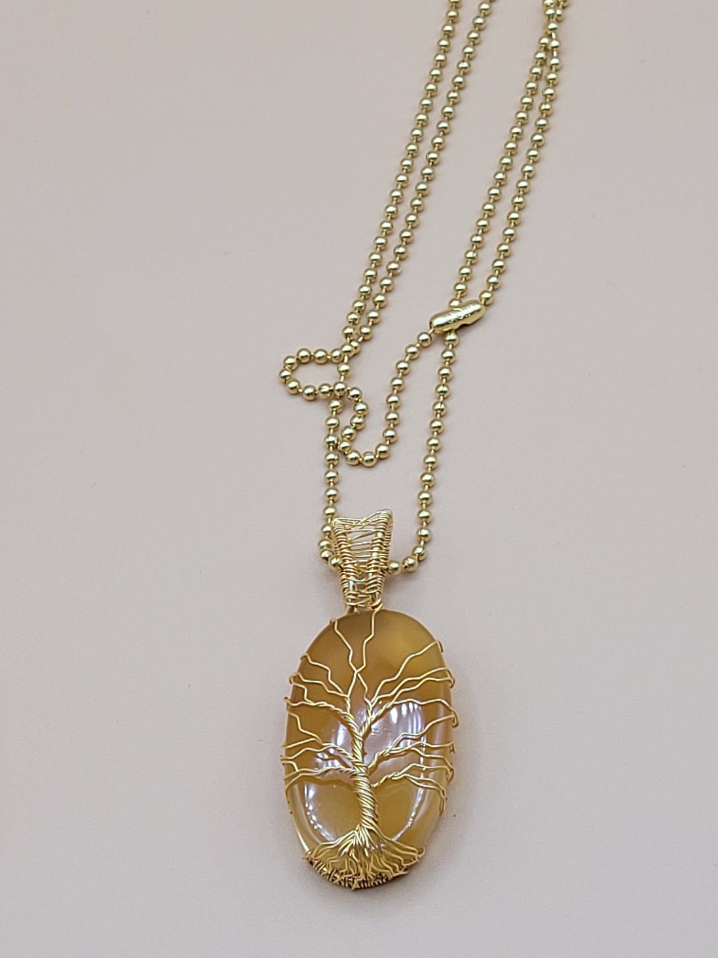 Agate Tree of Life Gold Wrap