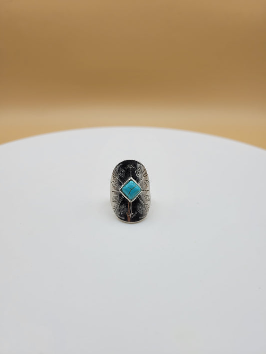 Turquoise Hobo Ring Size 6 1/2