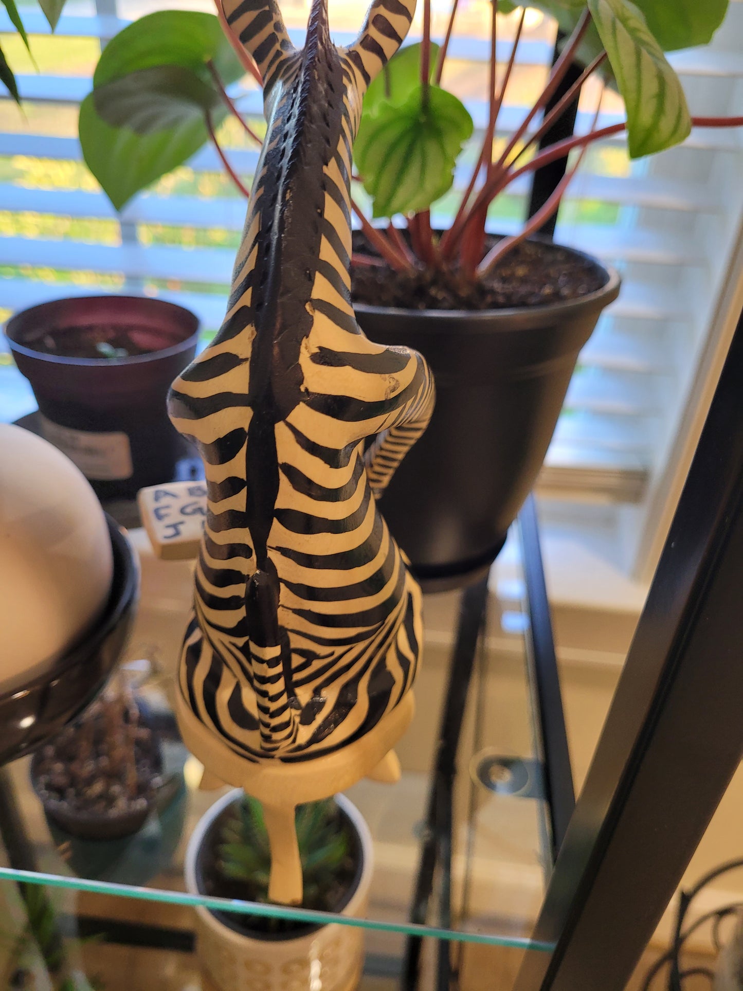 Sitting Zebra Teacher Sculpture