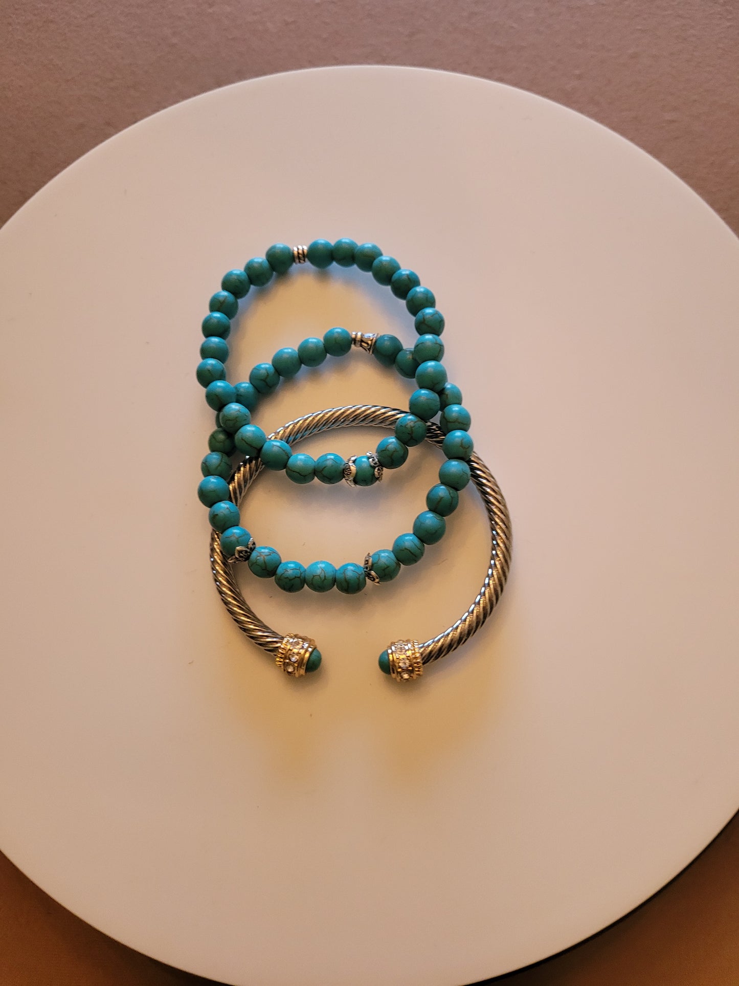 Turquoise Bead and Bangle 3pc