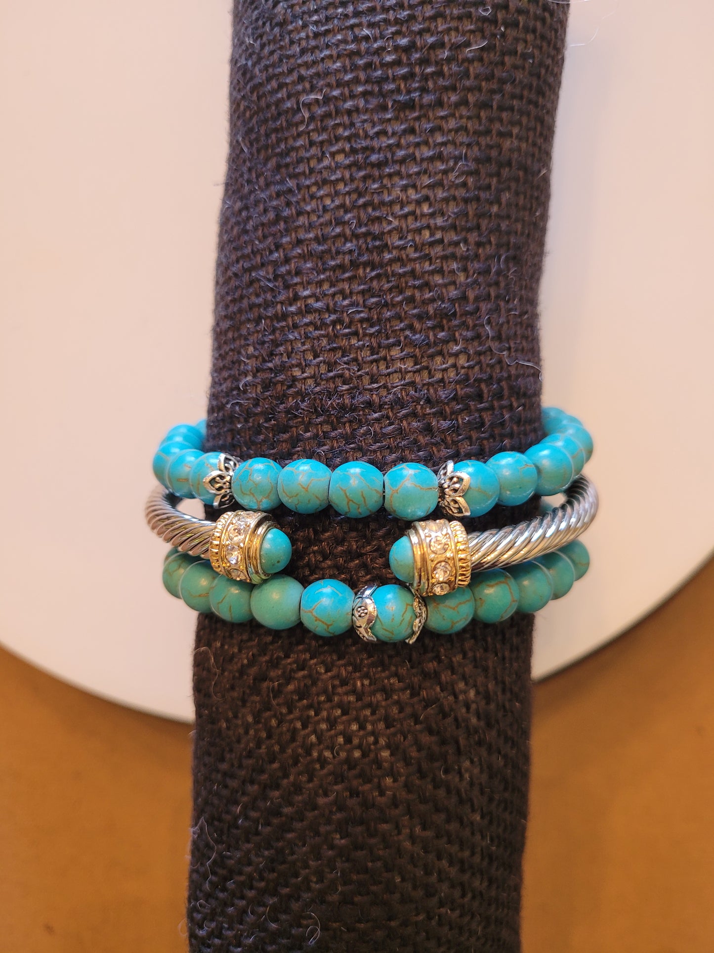 Turquoise Bead and Bangle 3pc