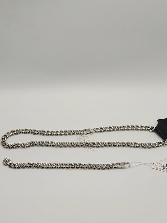 Curb Link Chain & Bracelet Set (Black Jack)