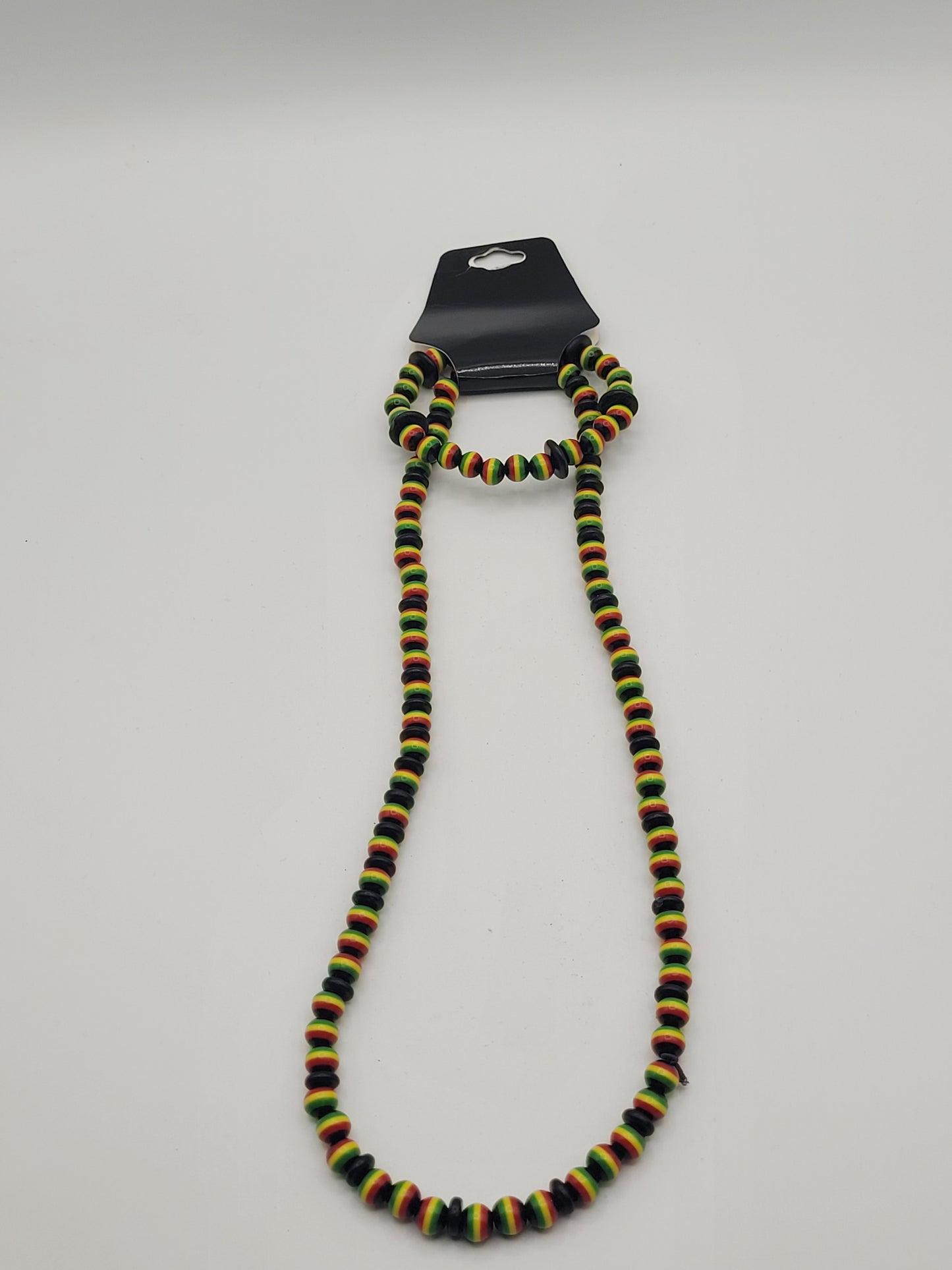 Rasta Bead Necklace and Bracelet set