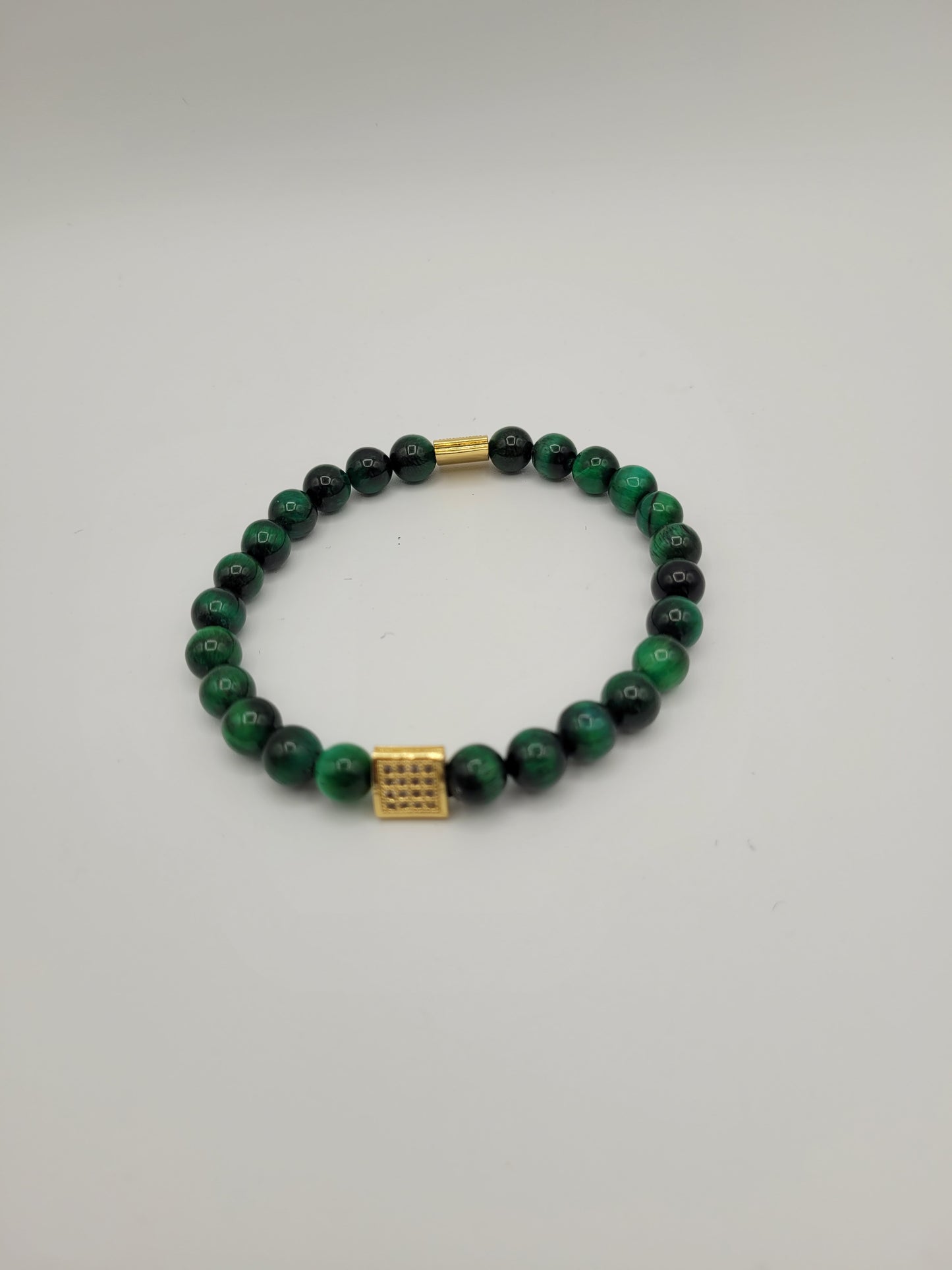 Green Tiger's Eye Bead Bracelet