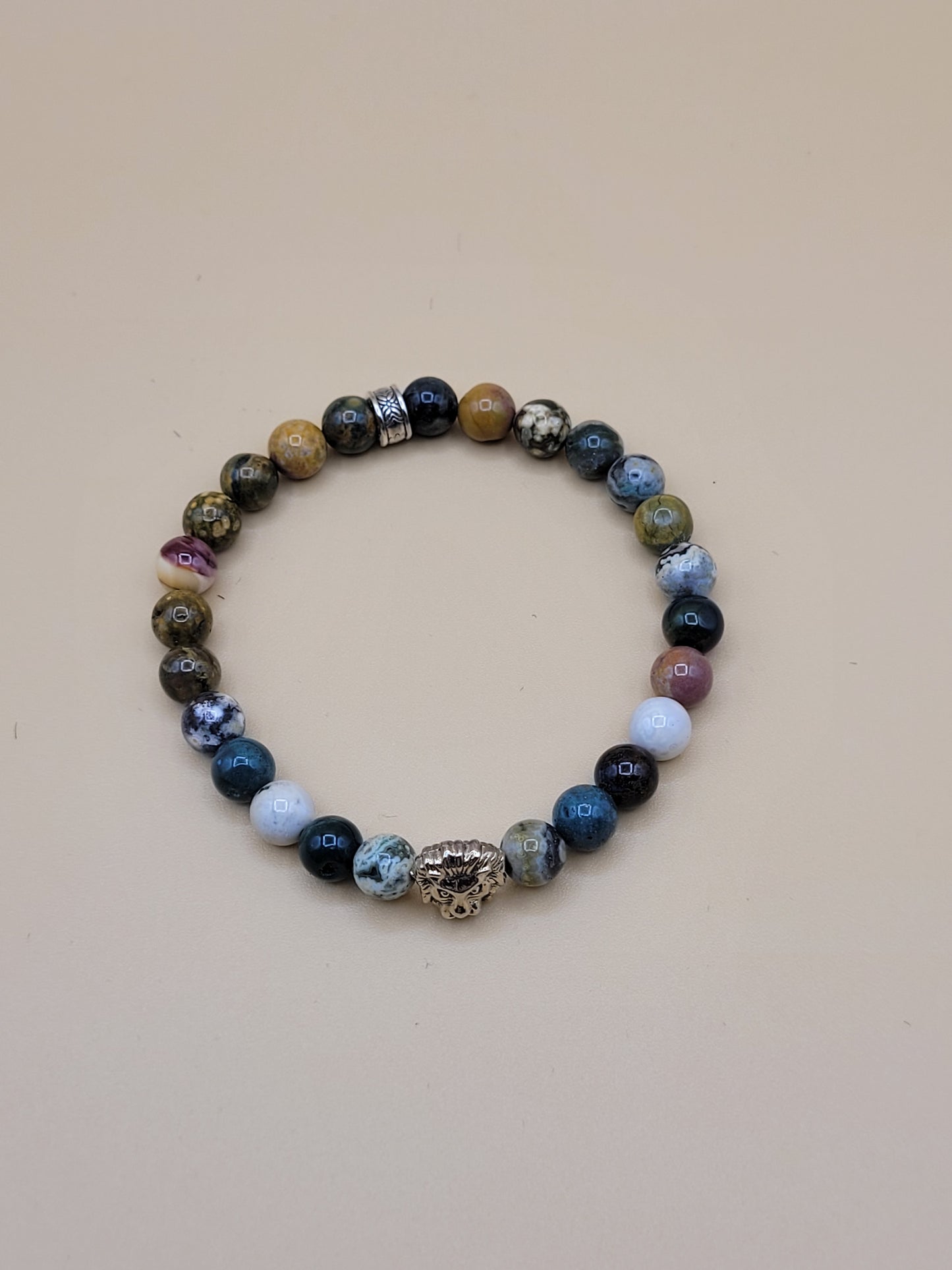 Ocean Jasper Bead Bracelet