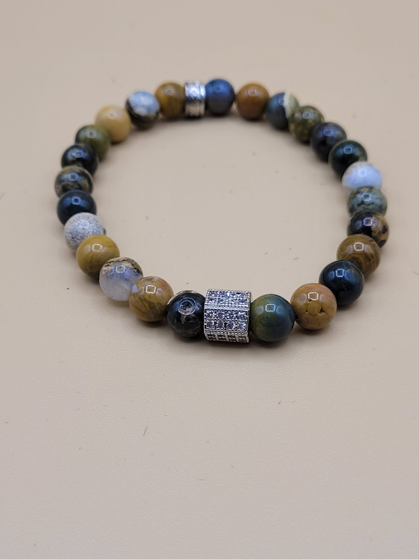 Ocean Jasper Bead Bracelet