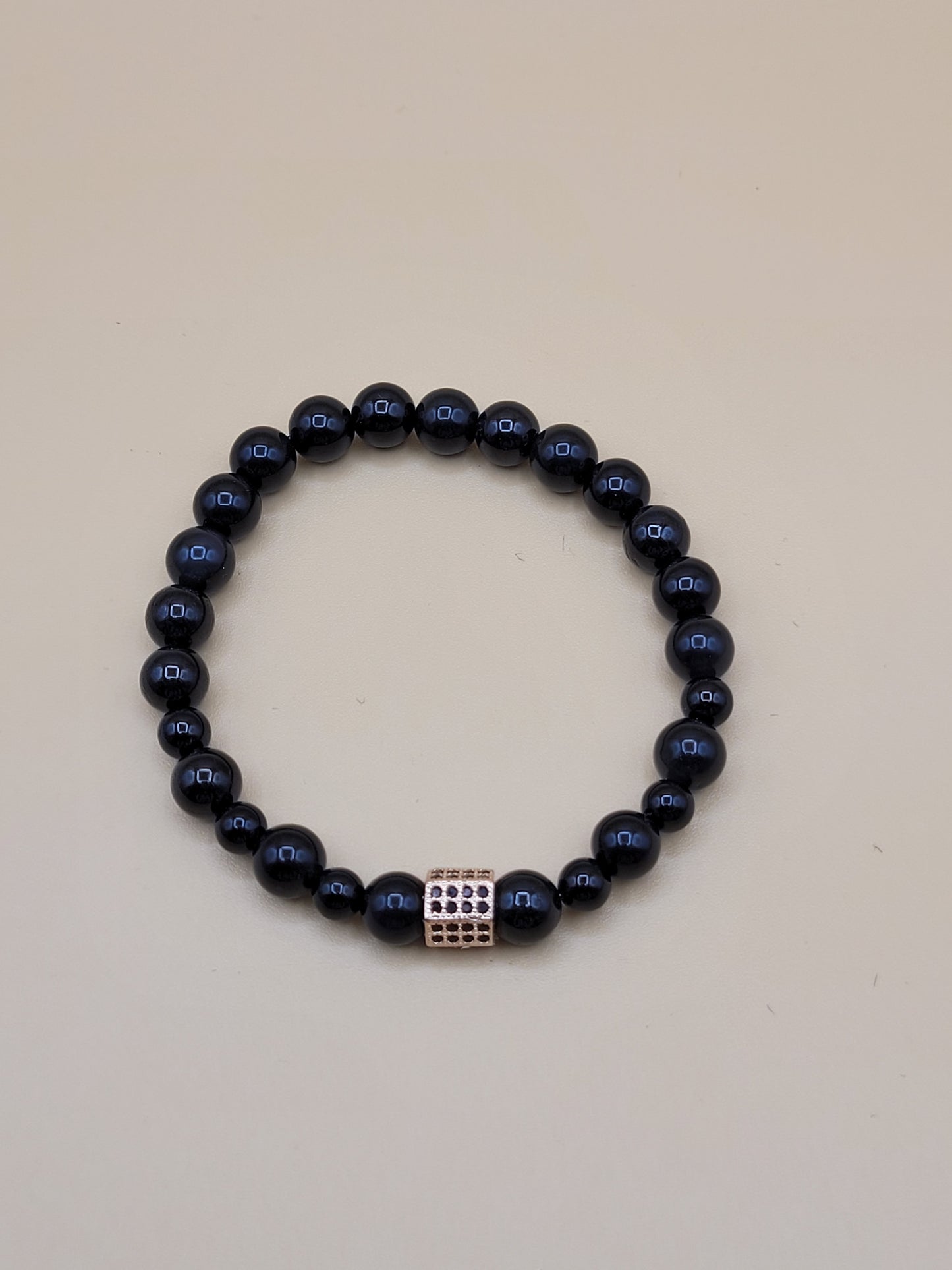 Black Obsidian Bead Bracelet