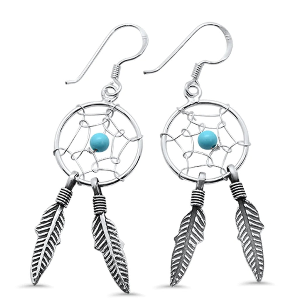 925 & Turquoise Dream Catcher Earring & Necklace