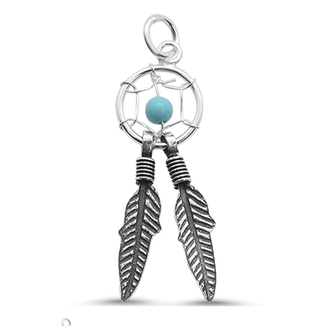 925 & Turquoise Dream Catcher Earring & Necklace