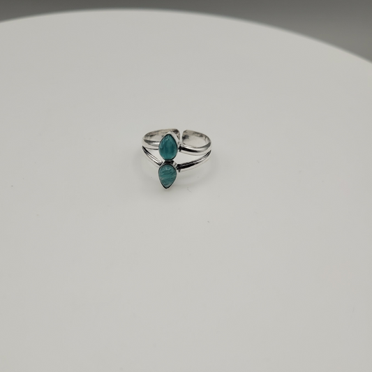 Amazonite 2 Stone Ring