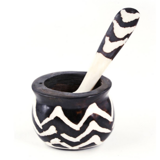 Batik Bone Salt Cup and Spoon