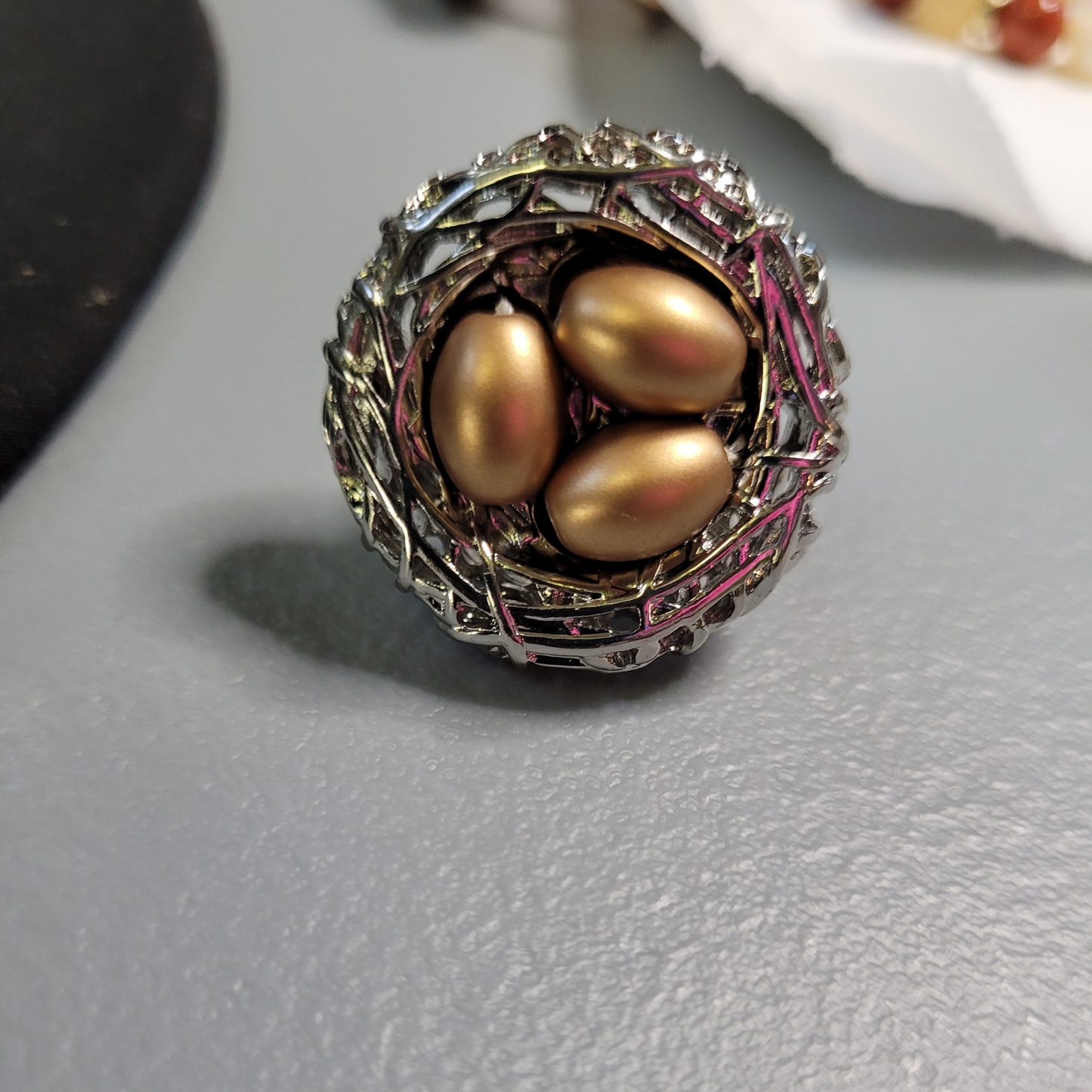 Bird Cage Ring with Bead Size 7