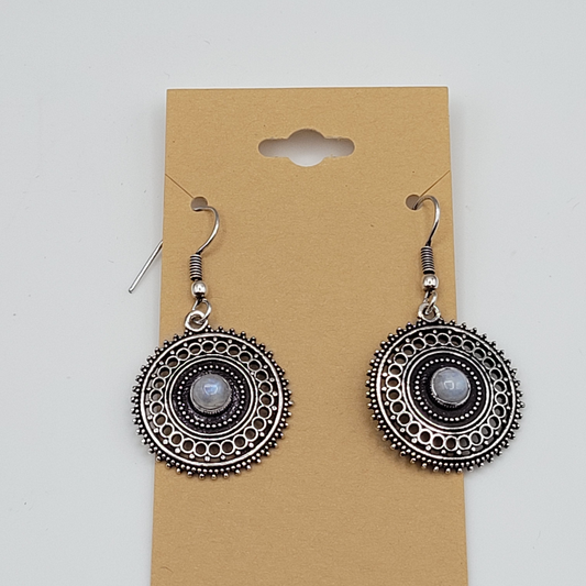 Rainbow Moonstone Earrings silver