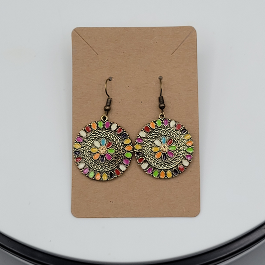 Round Multi- Colored Earrings