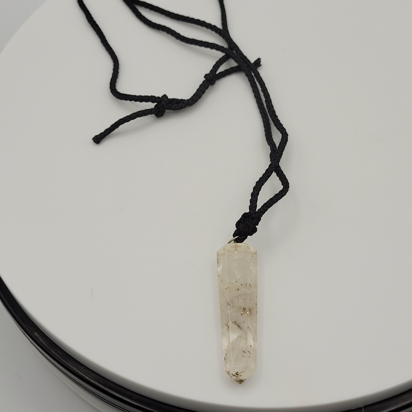 Selenite Orgonite Pointed Crystal Necklace