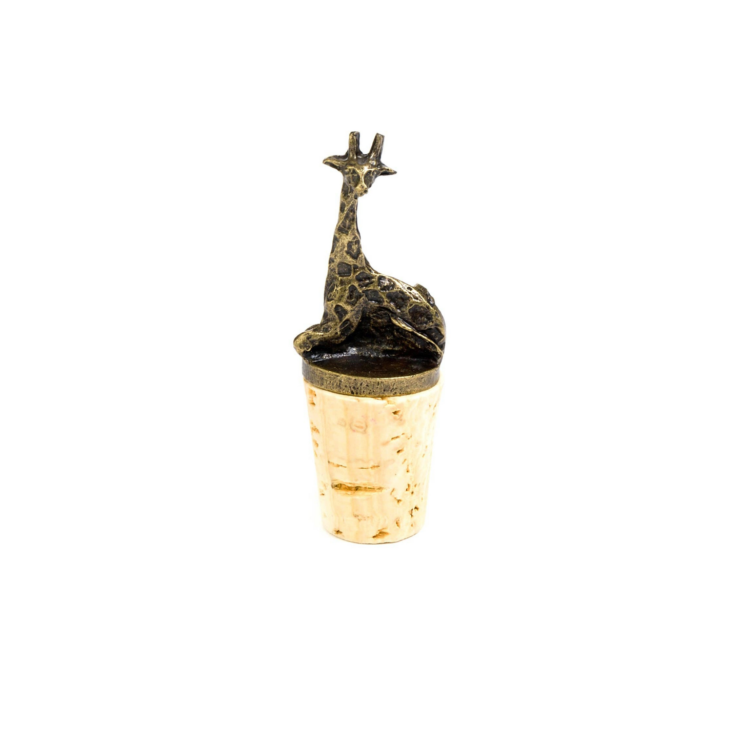 South African Brass Giraffe Wine Bottle Stopper