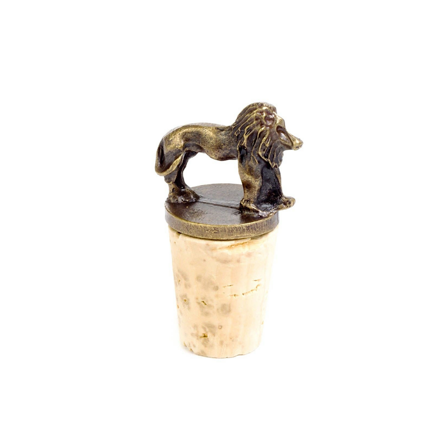 South African Brass Lion Wine Bottle Stopper