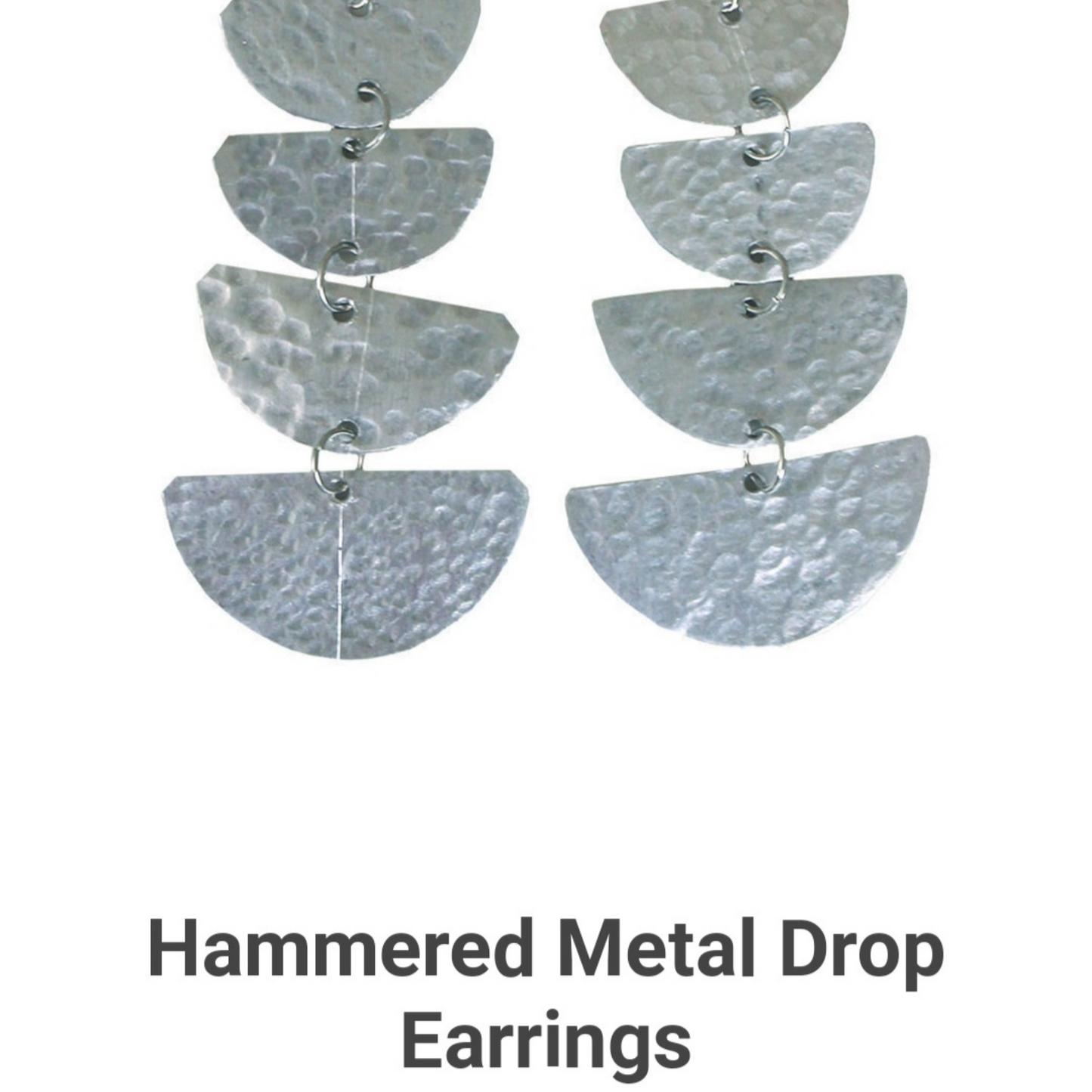 Metal Drop Silver Earrings