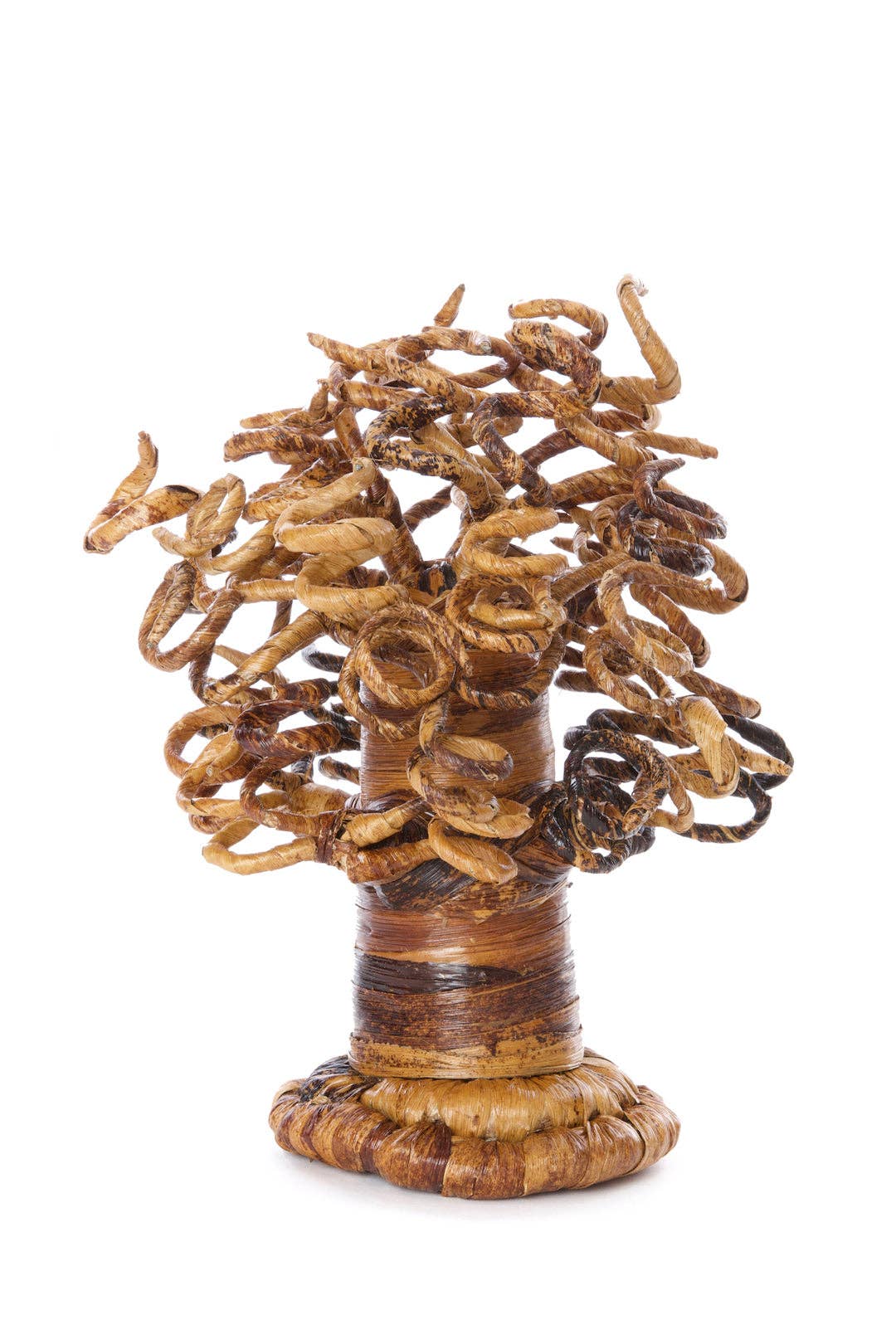 Small Curly Banana Fiber Baobab Tree Sculpture