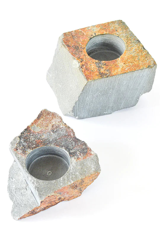 Kenyan Primitive Soapstone Tea Light Candle Holder