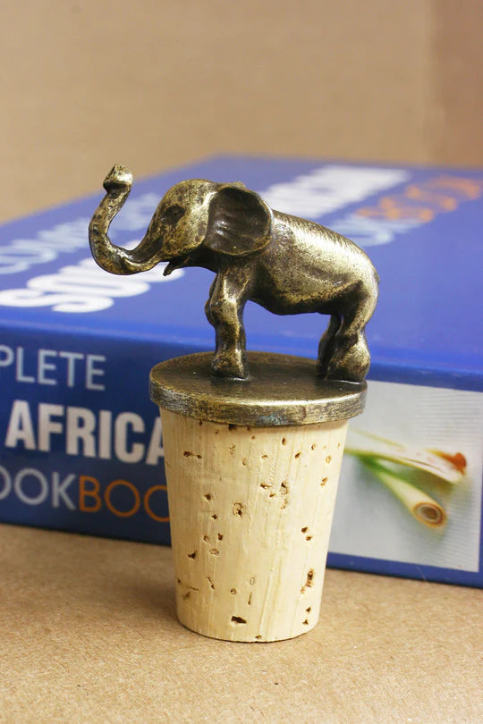 South African Brass Elephant Wine Bottle Stopper