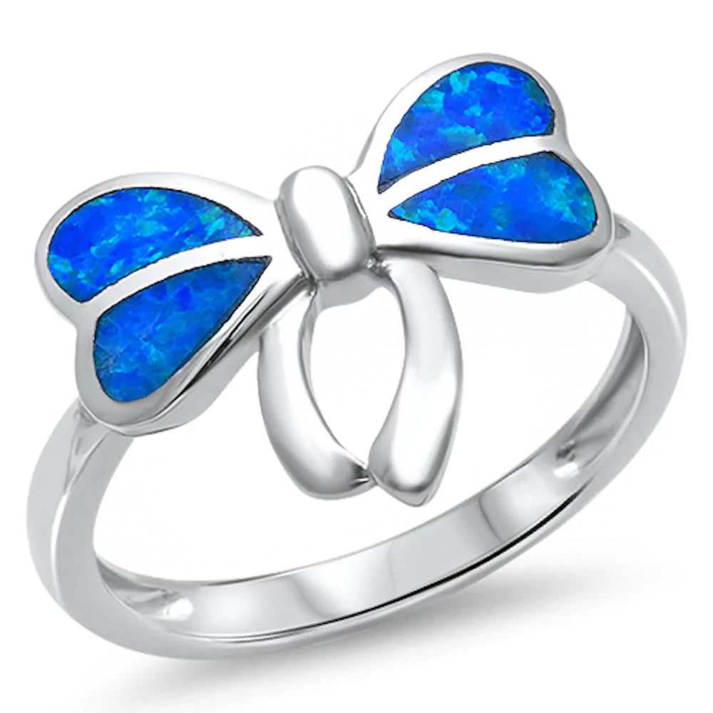 925 Sterling Silver Opal Ribbon Ring