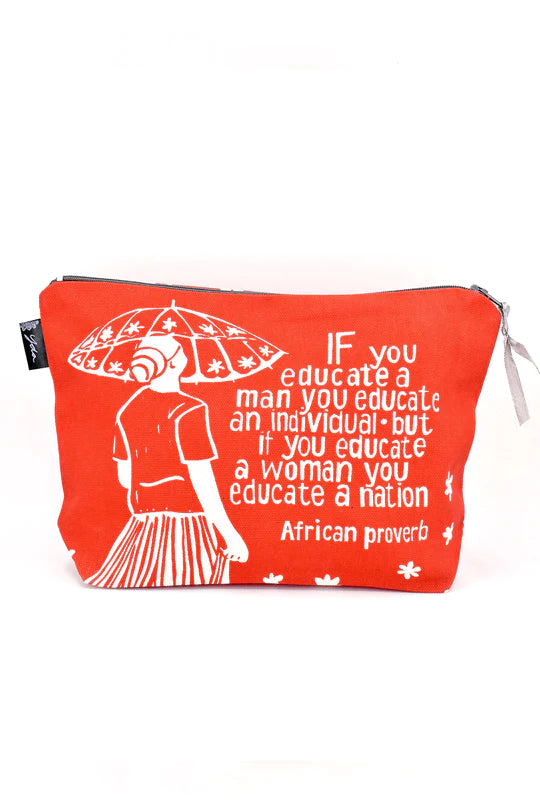 Orange Educate a Woman Purse