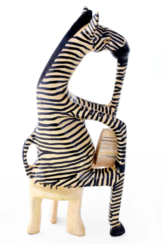 Sitting Zebra Teacher Sculpture